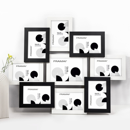 Multirama na 9 zdjęć MULTI HEN 1-2 ramka na zdjęcia w kolorze czarno-białym