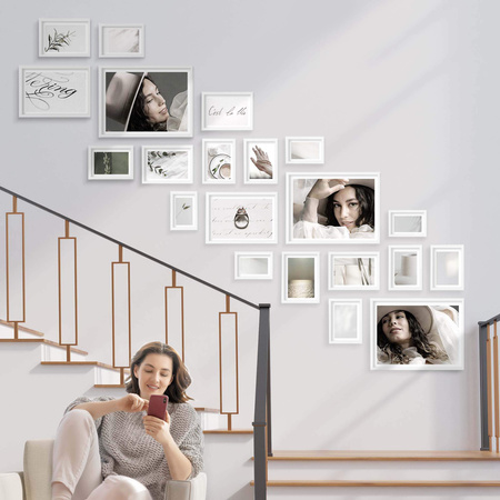 Zestaw białych ramek na 21 zdjęć PINIA 1 GF0035 L