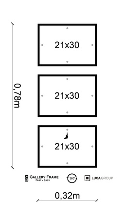 Zestaw białych ramek na 3 zdjęcia PINIA 1 GF0025