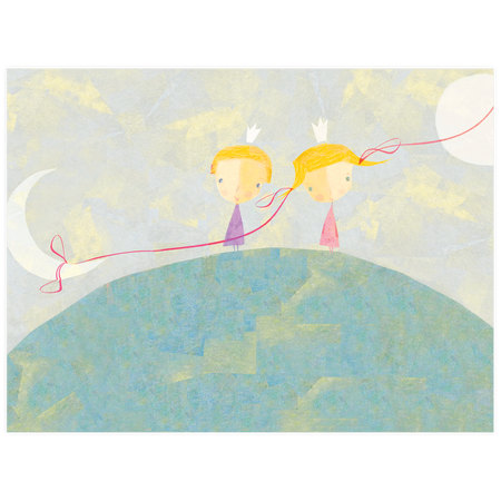 Komplet obrazów w białych ramach by Anetta Piechowska - Little Kingdom