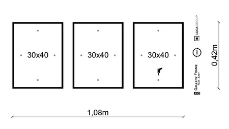 Zestaw białych ramek na 3 zdjęcia PINIA 1 GF0024