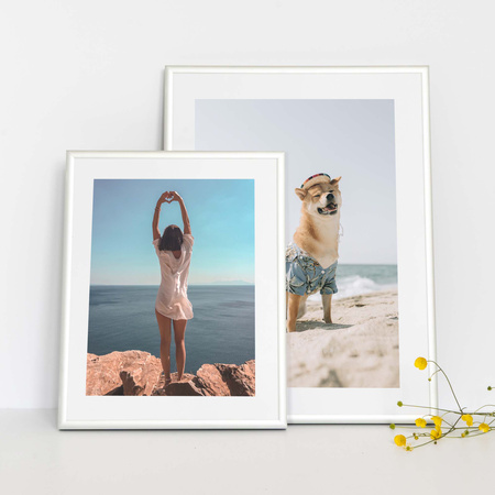 Ramka aluminiowa srebrna QAL 40x50 cm