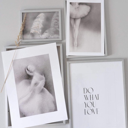 Zestaw plakatów by Anetta Piechowska-Subtle Dance at Dawn w srebrnych ramkach z litego drewna