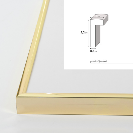 Ramka aluminiowa złota błyszcząca QALB 40x60 cm