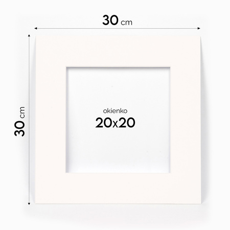 Ramka brązowa HEN PASS 4 z passe-partout – rozmiar 30x30 cm (okienko 20x20 cm)