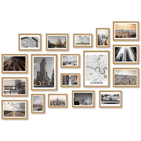 Zestaw jasnobrązowych ramek na 18 zdjęć PINIA 00 GF0006