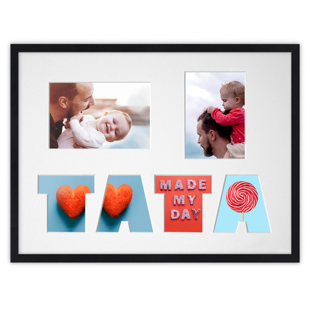 Ramka na zdjęcia TATA czarna. Ramka z passe partout o rozmiarze 30x40 cm