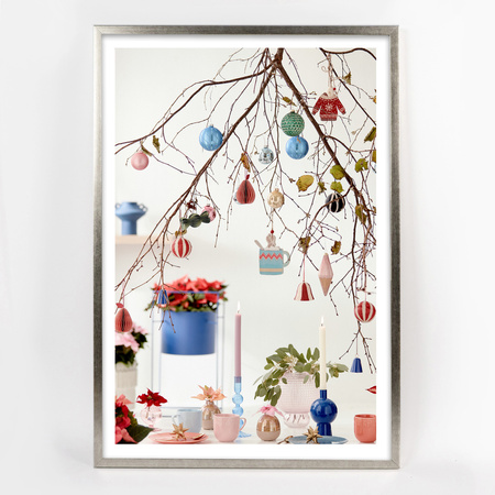 Ramka drewniana UNO S Srebrna 40x60 cm