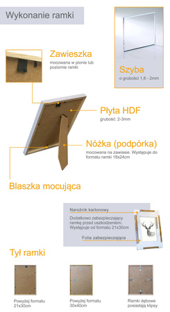 Ramka drewniana DRZ C 5 21x30 cm