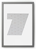 Ramka CYFERKA "7" Szara. Ramka z passe partout o rozmiarze 21x30 cm