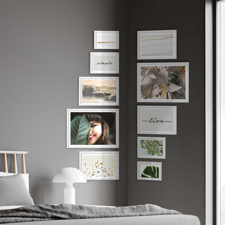 Zestaw białych ramek na 10 zdjęć PINIA 1 GF0039