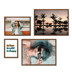 Zestaw brązowych ramek na 4 zdjęć PRESTO 4 GF0008