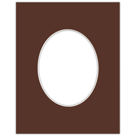 Passe partout 40x50 (24x30) OWAL BRĄZOWE CHOCOLATE - LUCA Q5603