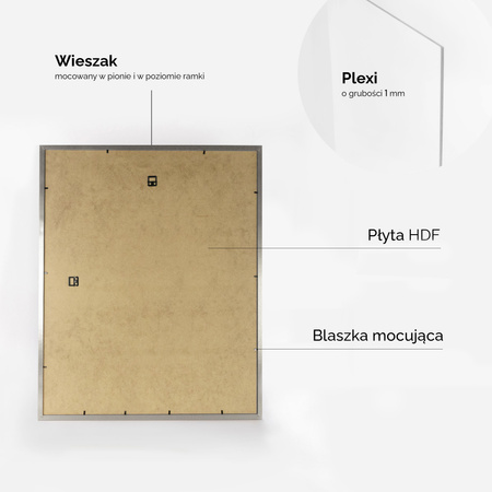 Ramka srebrna HEN S 40x50 cm