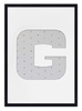 Ramka LITERKA "G" czarna. Ramka z passe partout o rozmiarze 21x30 cm