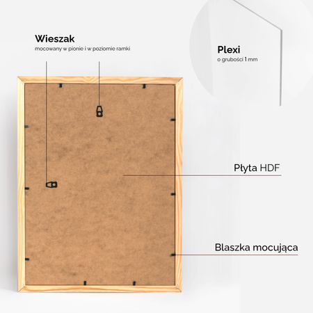 Pakiet ramek z drewna 5 szt. RAW 30x40 cm