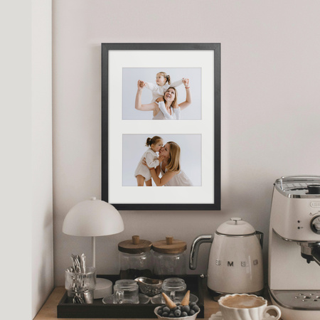 Foto Galeria czarna 21x30 cm - ramka z passe partout na 2 zdjęcia 10x15 cm