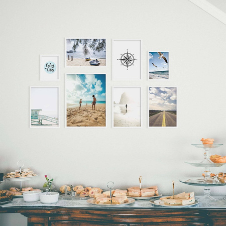 Zestaw białych ramek na 8 zdjęć PINIA 1 GF0009