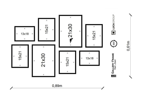 Zestaw jasnobrązowych ramek na 8 zdjęć PINIA 00 GF0007