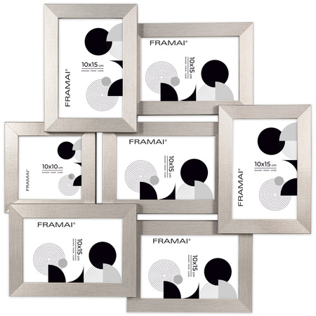 Multirama na 7 zdjęć MULTI HEN S ramka na zdjęcia - srebrna