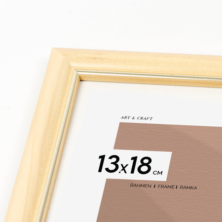 Ramka drewniana ze złotym paskiem DRW B F 01 - 13x18 cm