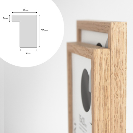 Pakiet ramek z drewna dębowego 2szt. OAK 50x70 cm