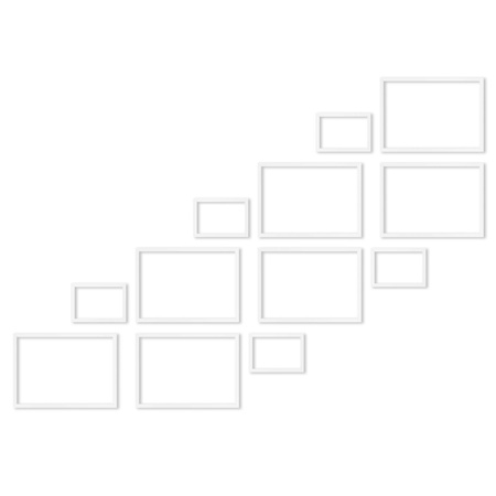 Zestaw białych ramek na 12 zdjęć PINIA 1 GF0032 R