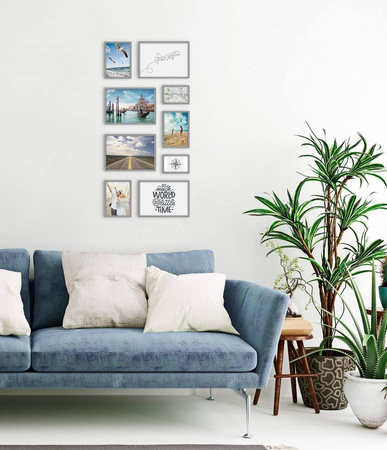 Zestaw szarych ramek na 9 zdjęć PINIA 05 GF0004