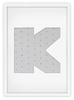 Ramka LITERKA "K" biała. Ramka z passe partout o rozmiarze 21x30 cm