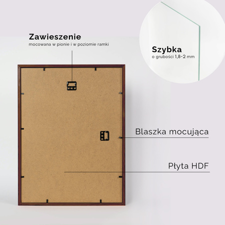 Ramka na weselną pamiątkę z passe partout 30x40 cm - kolor brązowy