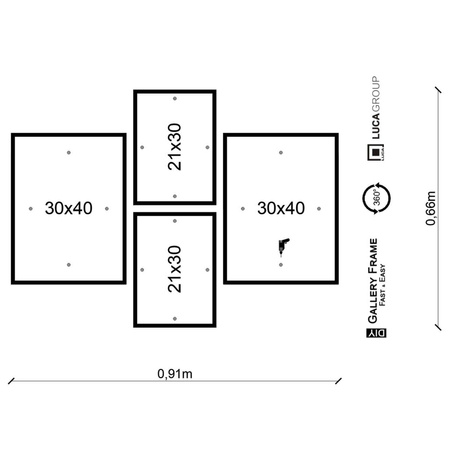 Zestaw obrazów w ramie czarno-białe Vibes