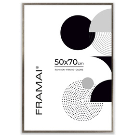 Ramka drewniana UNO S Srebrna 50x70 cm