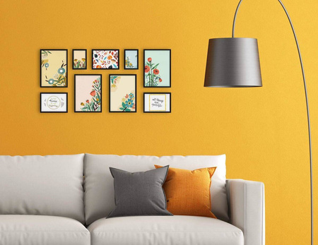 Zestaw czarnych ramek na 9 zdjęć PINIA 2 GF0004