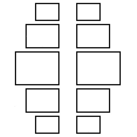 Zestaw czarnych ramek na 10 zdjęć PINIA 2 GF0040