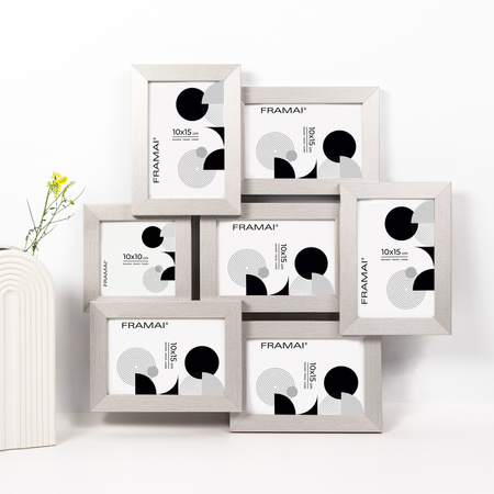 Multirama na 7 zdjęć MULTI HEN S ramka na zdjęcia - srebrna