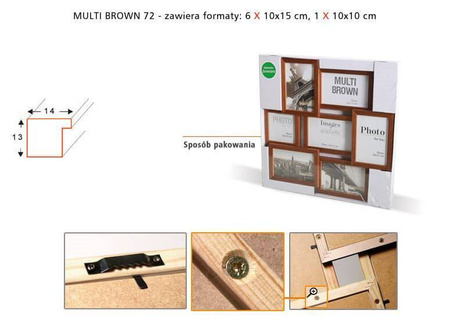 Multirama MULTI BROWN 72 ramka na 7 zdjęć