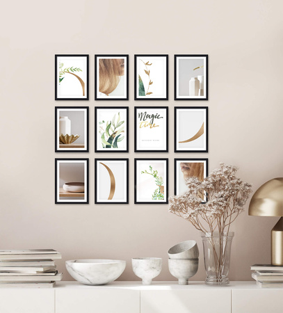 Zestaw czarnych ramek na 12 zdjęć PINIA 2 GF0019