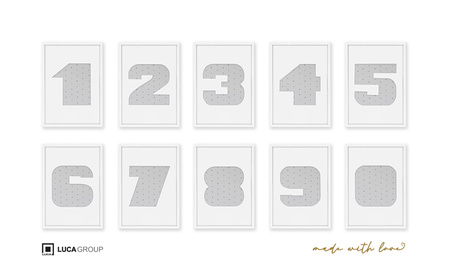 Ramka CYFERKA "0" Biała. Ramka z passe partout o rozmiarze 21x30 cm