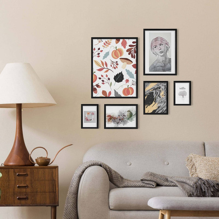 Zestaw czarnych ramek na 6 zdjęć PRESTO 2 GF0010