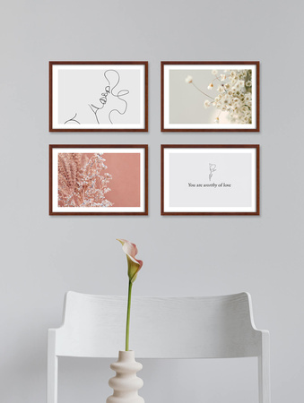 Zestaw brązowych ramek na 4 zdjęcia PINIA 3 GF0016