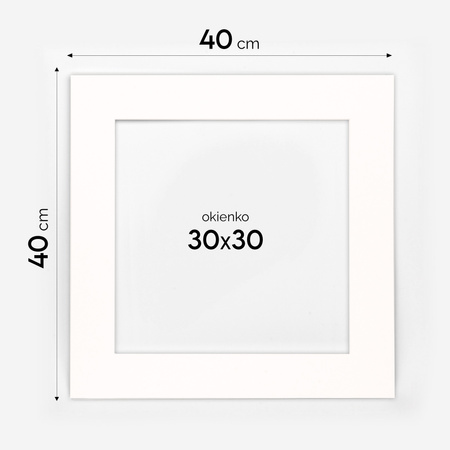Ramka HEN 40×40 cm, złota z passe-partout 30×30 cm