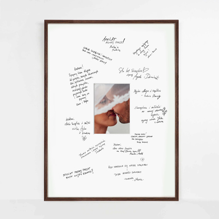 Ramka na weselną pamiątkę z passe partout 50x70 cm - kolor brązowy