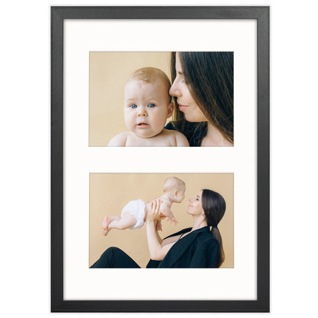 Foto Galeria czarna 21x30 cm - ramka z passe partout na 2 zdjęcia 10x15 cm