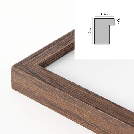 Ramka na weselną pamiątkę z passe partout 50x70 cm - kolor brązowy