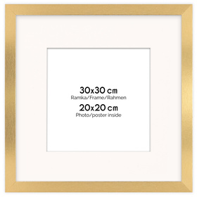 Ramka złota HEN PASS Z z passe-partout – rozmiar 30x30 cm (okienko 20x20 cm)