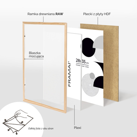 Ramka z drewna surowego RAW 28x35 cm
