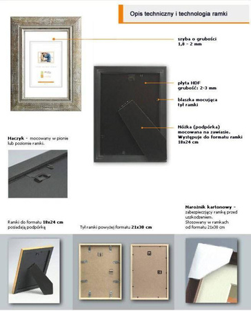 Ramka drewniana DRZ C S1 13x18 cm