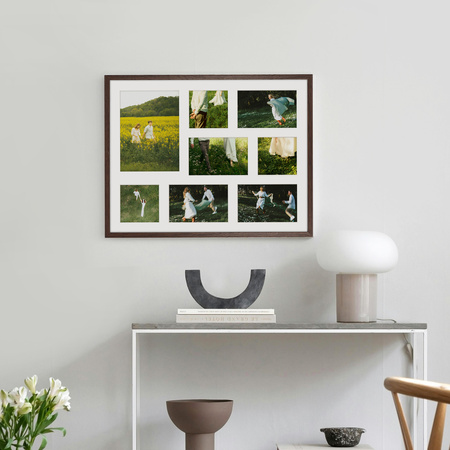 Foto Galeria 40x50 cm - ramka z passe partout na 7 zdjęć 10x10 cm 10x15 cm 15x21 cm kolor brązowy