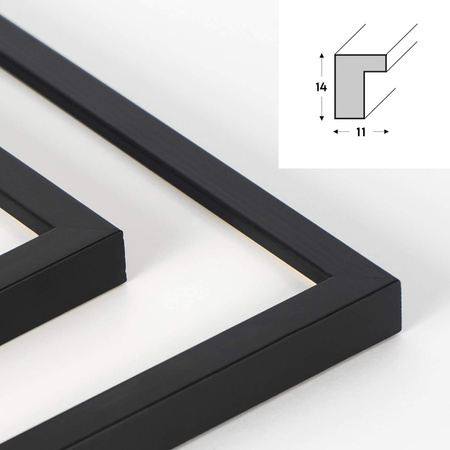 Czarna ramka na weselną pamiątkę z passe partout 30x40 cm