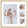 Foto Galeria 40x40 cm kolor dębowy - ramka z passe partout na 4 zdjęcia 21x30 cm i 9x9 cm